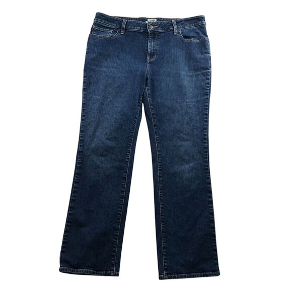 L.L.Bean Womens Jeans Size 12P Favorite Fit Straight Leg Blue Denim Medium Wash - Picture 1 of 16